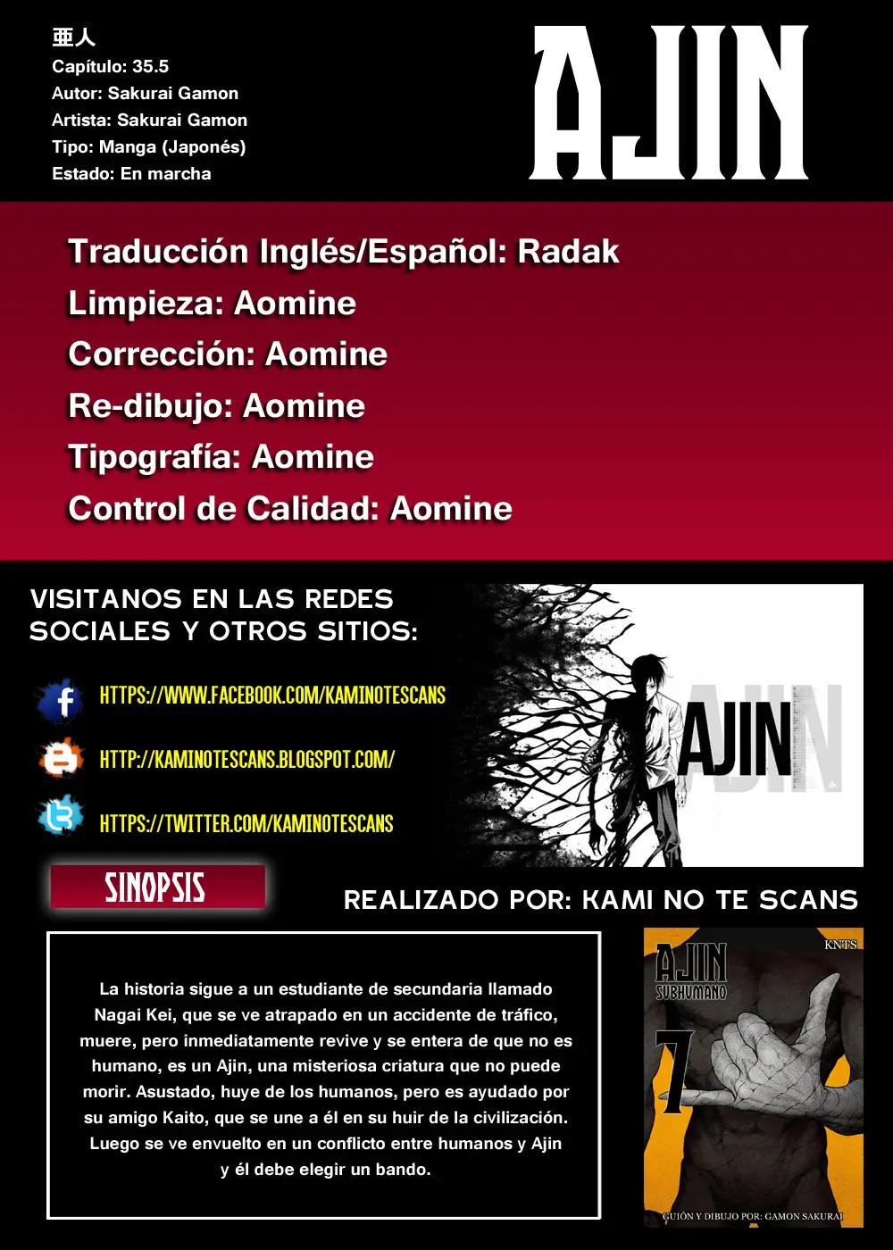 Ajin capítulo 35.05, página 1