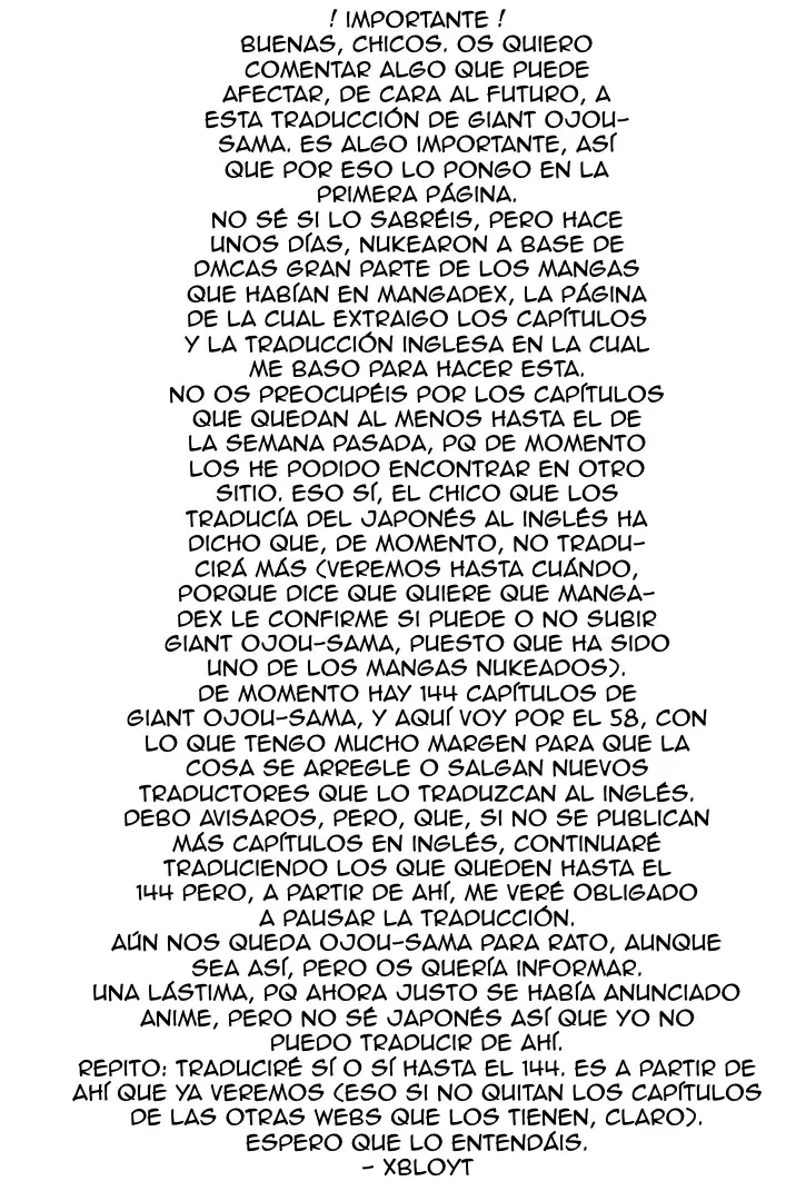 Giant Ojou-sama capítulo 58, página 1