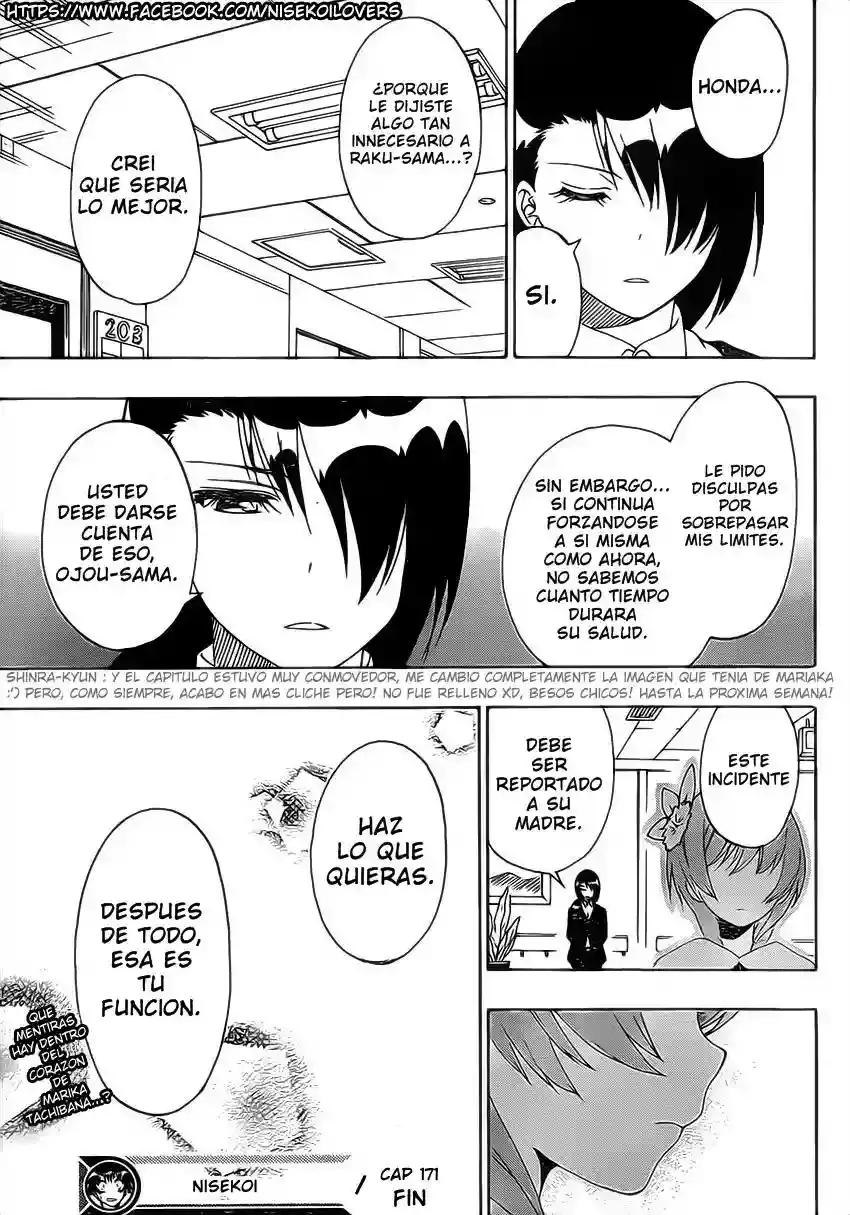 Nisekoi capítulo 171, página 20