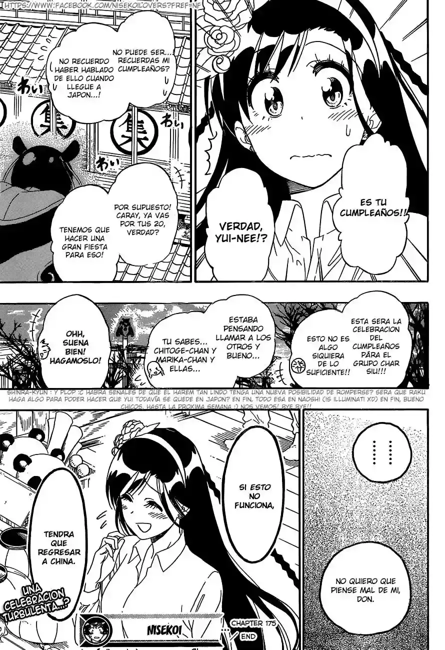 Nisekoi capítulo 175, página 20