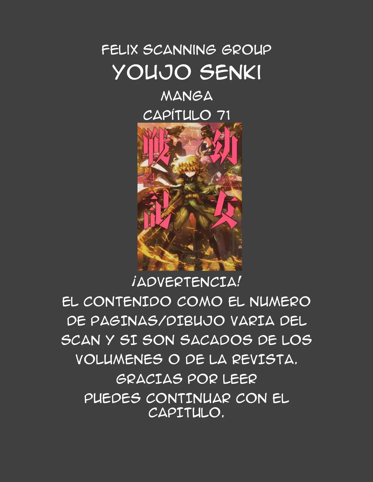 Youjo Senki capítulo 71, página 1