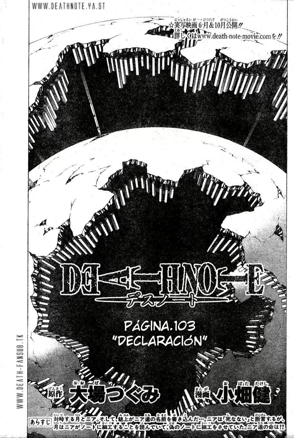 Death Note capítulo 103, página 1