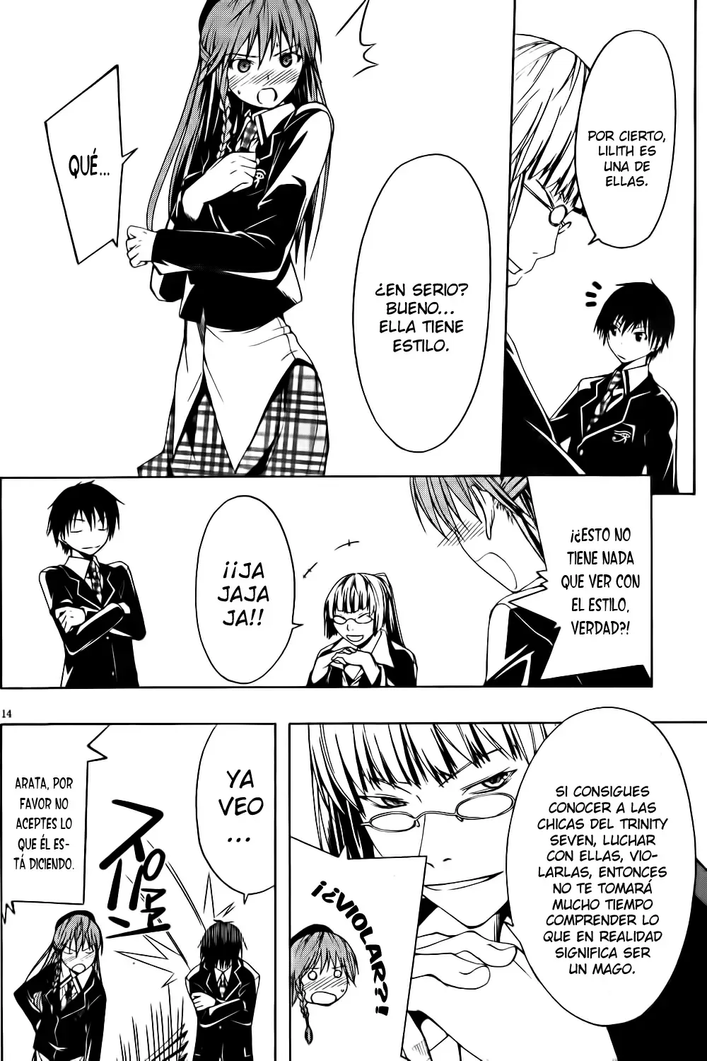 Trinity Seven capítulo 1, página 12