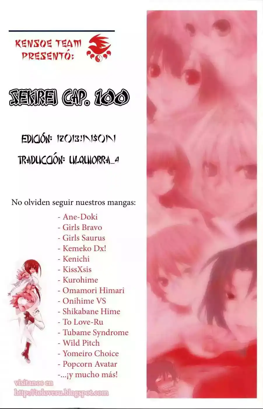 Sekirei capítulo 100, página 18