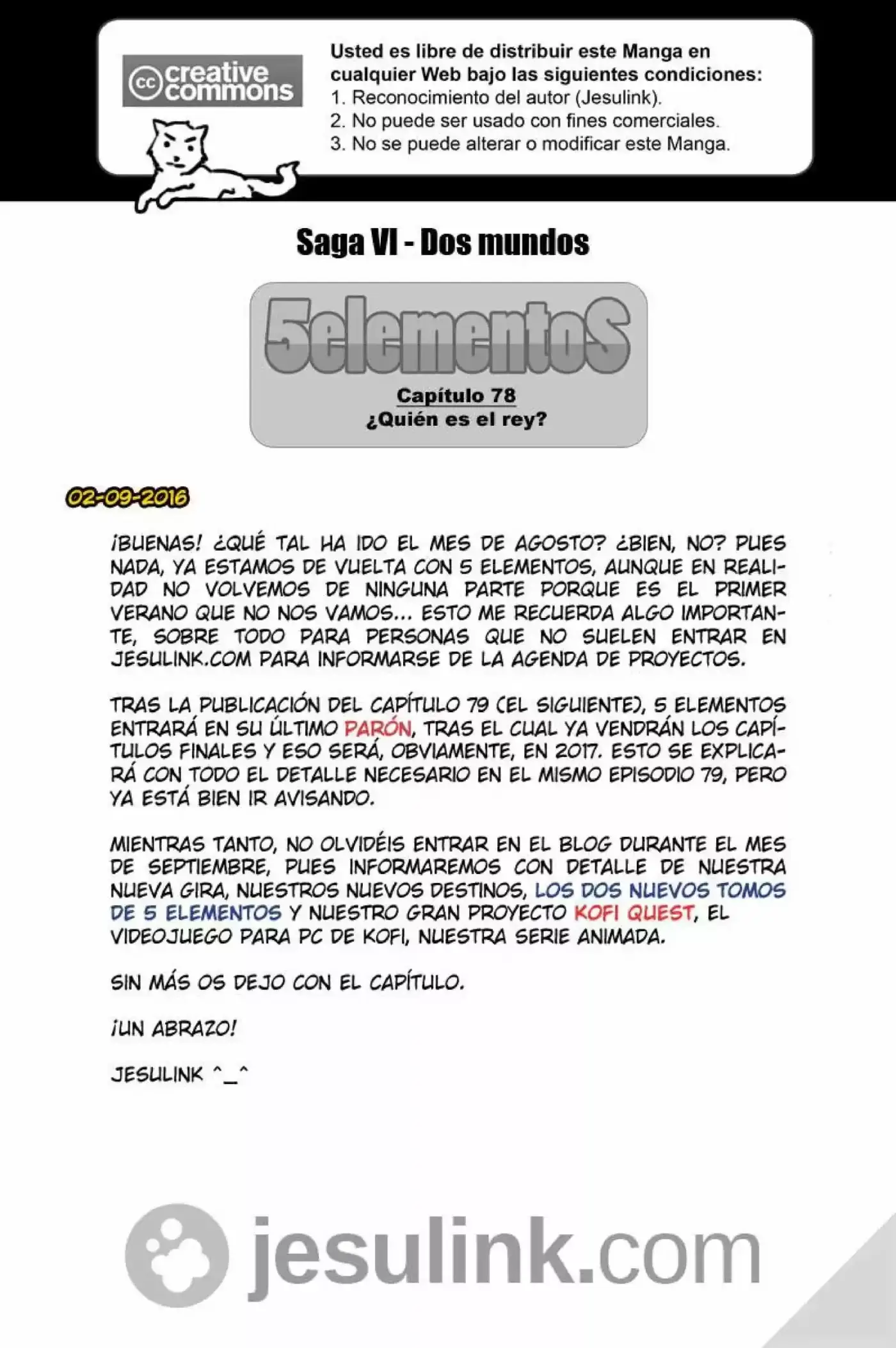 5 Elementos capítulo 78, página 1
