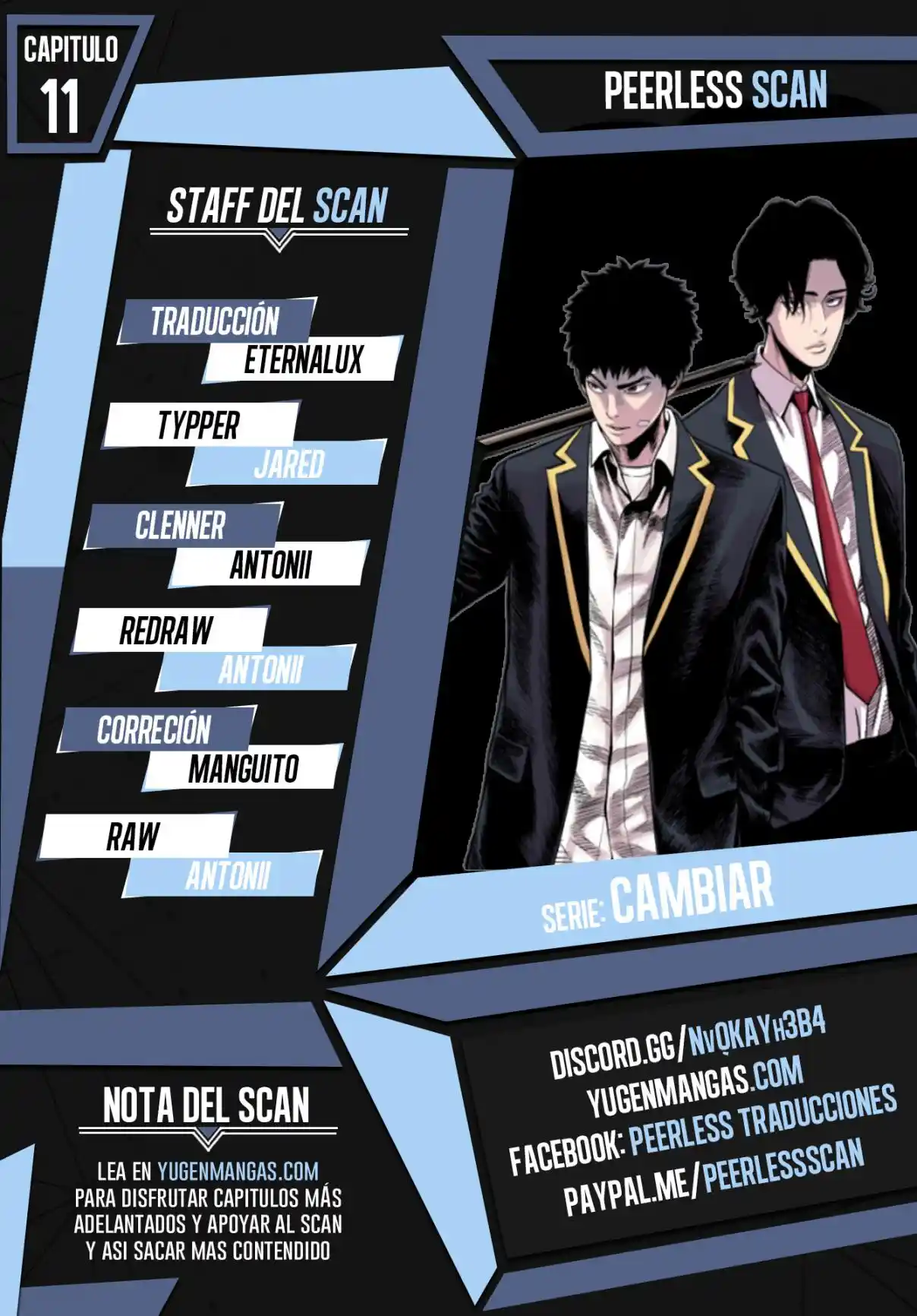 Cambiar capítulo 11, página 1