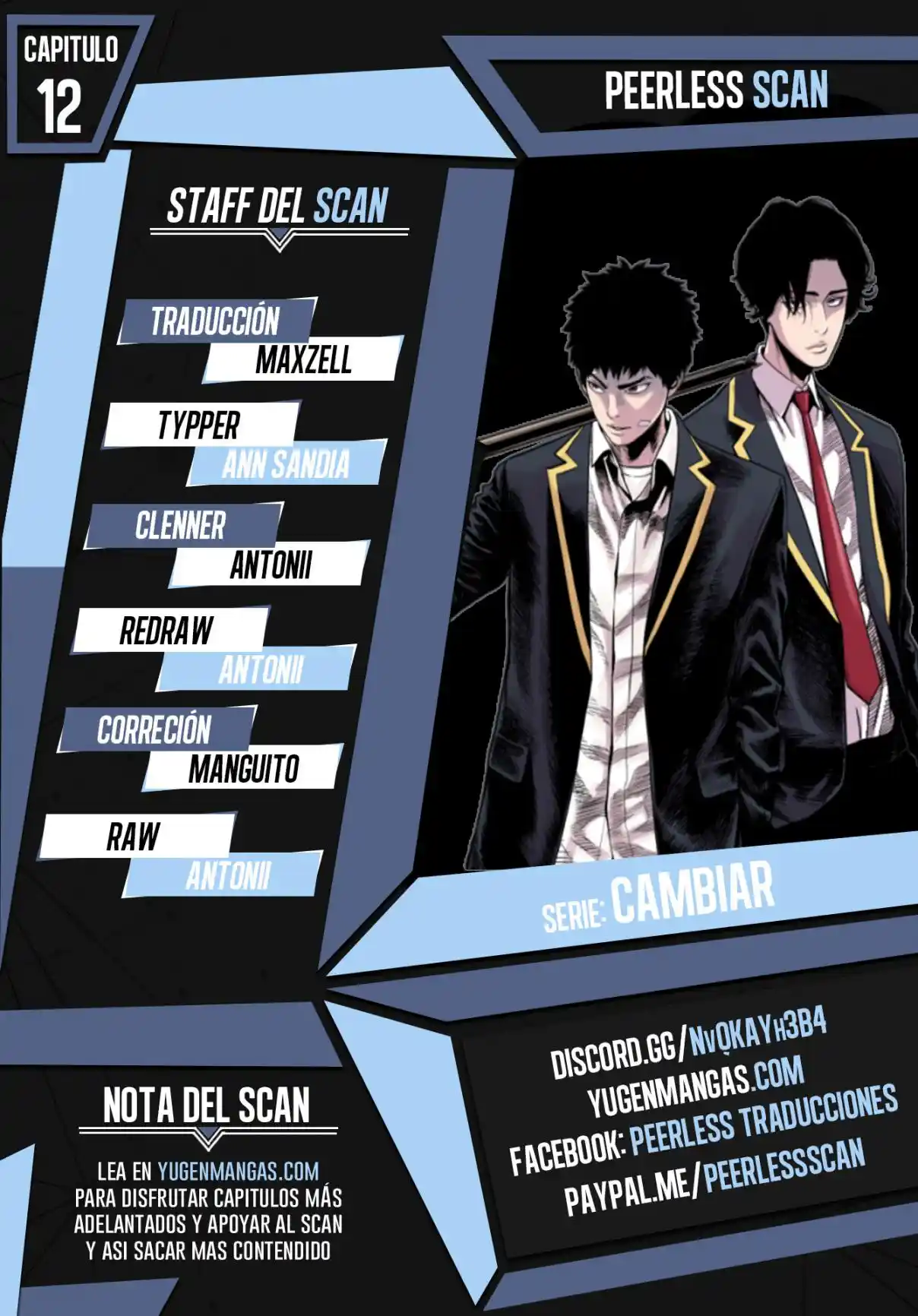Cambiar capítulo 12, página 1