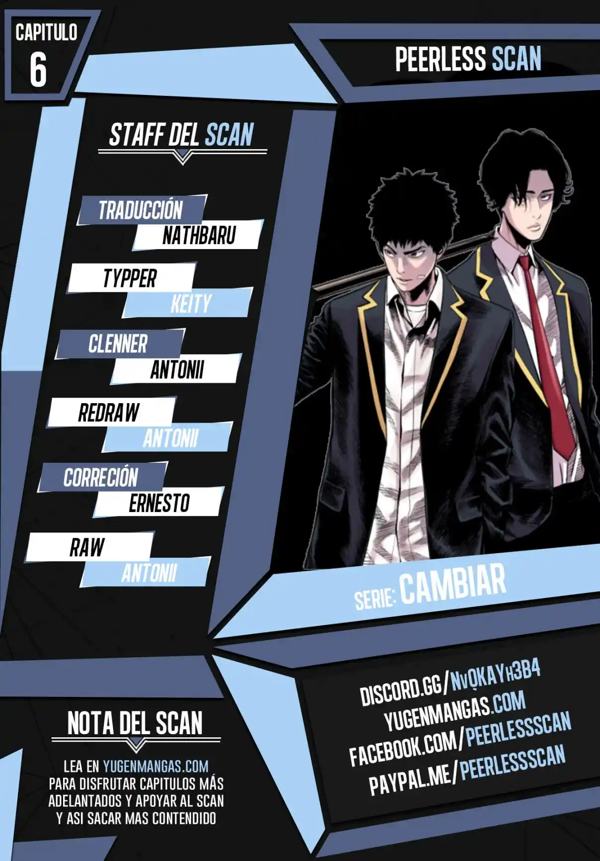 Cambiar capítulo 6, página 1