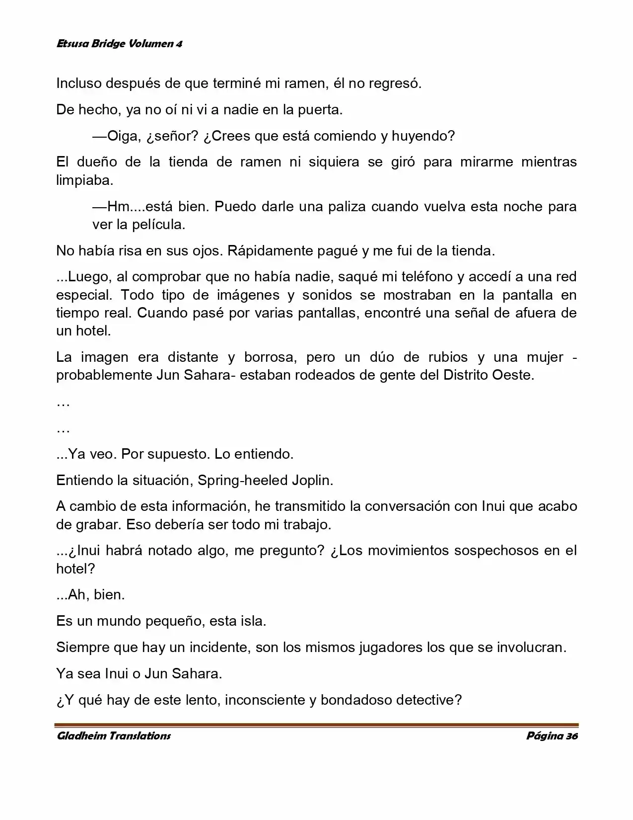 Etsusa Bridge (Novela) capítulo 21, página 36