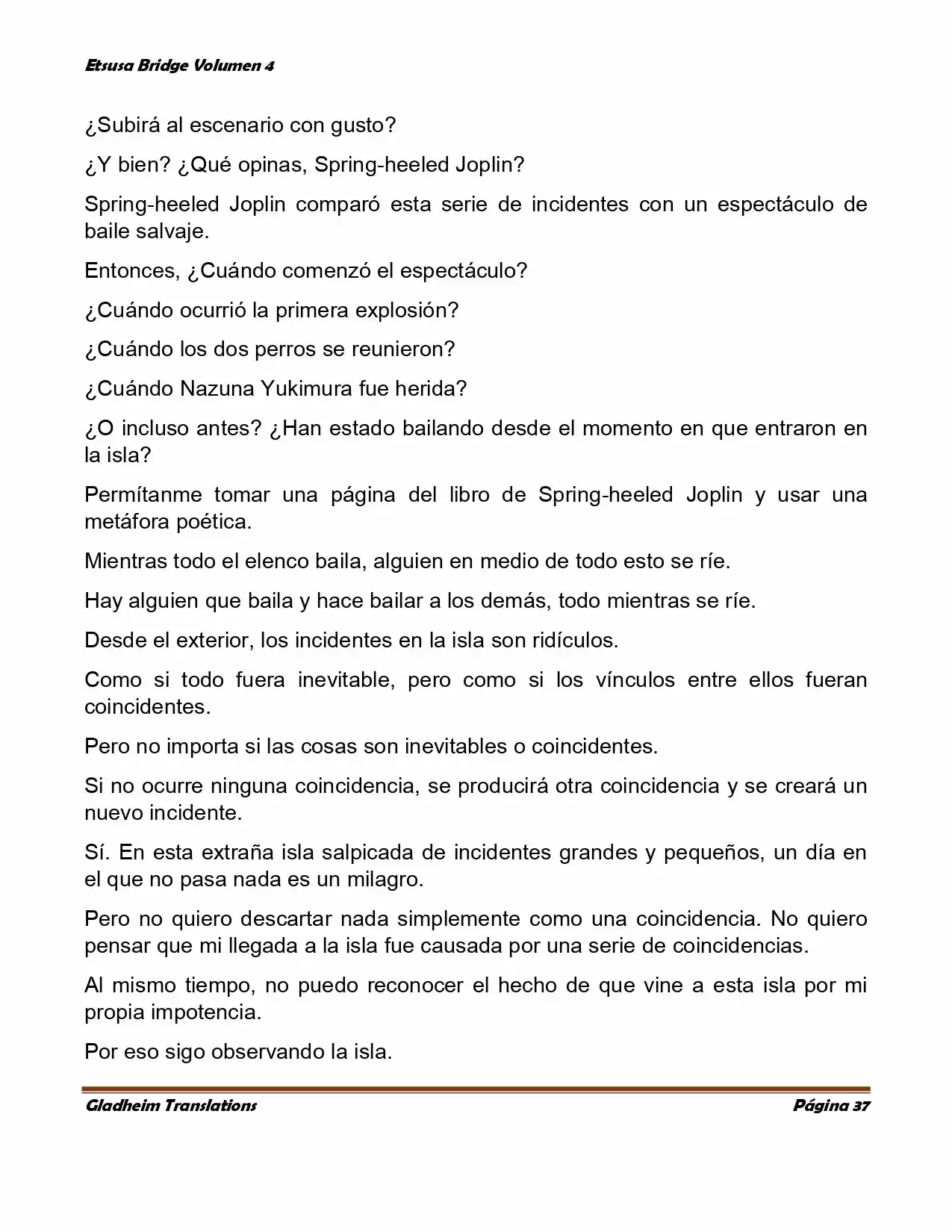 Etsusa Bridge (Novela) capítulo 21, página 37