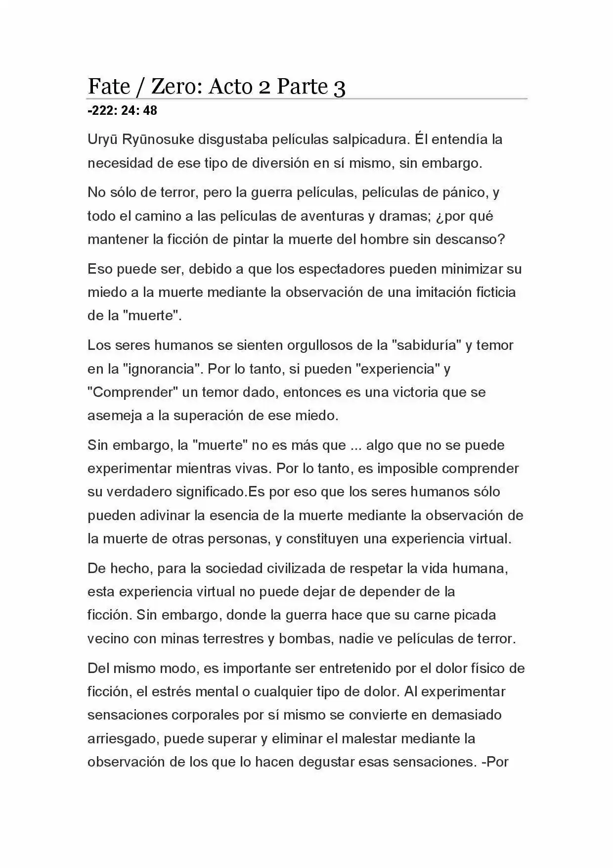 Fate Zero Novela capítulo 11, página 1