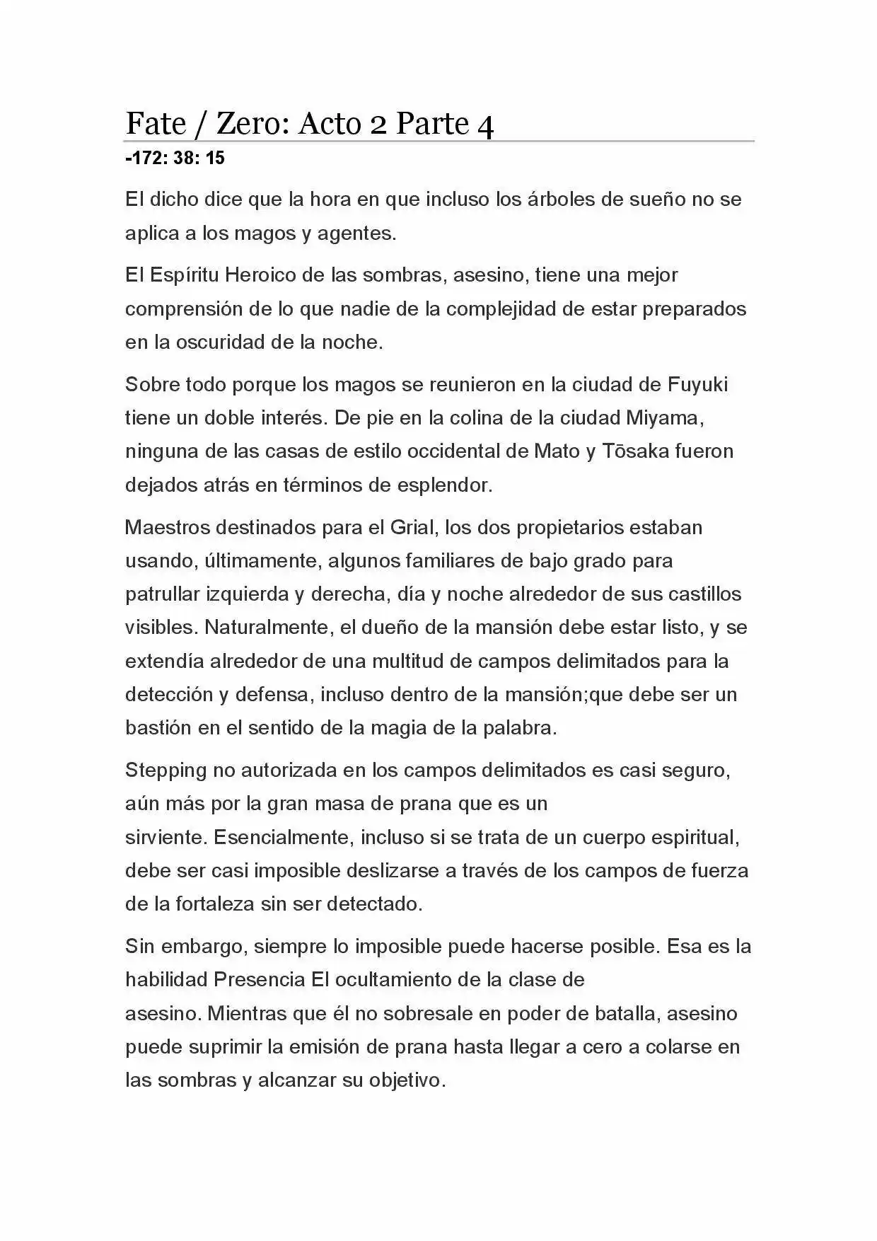 Fate Zero Novela capítulo 12, página 1