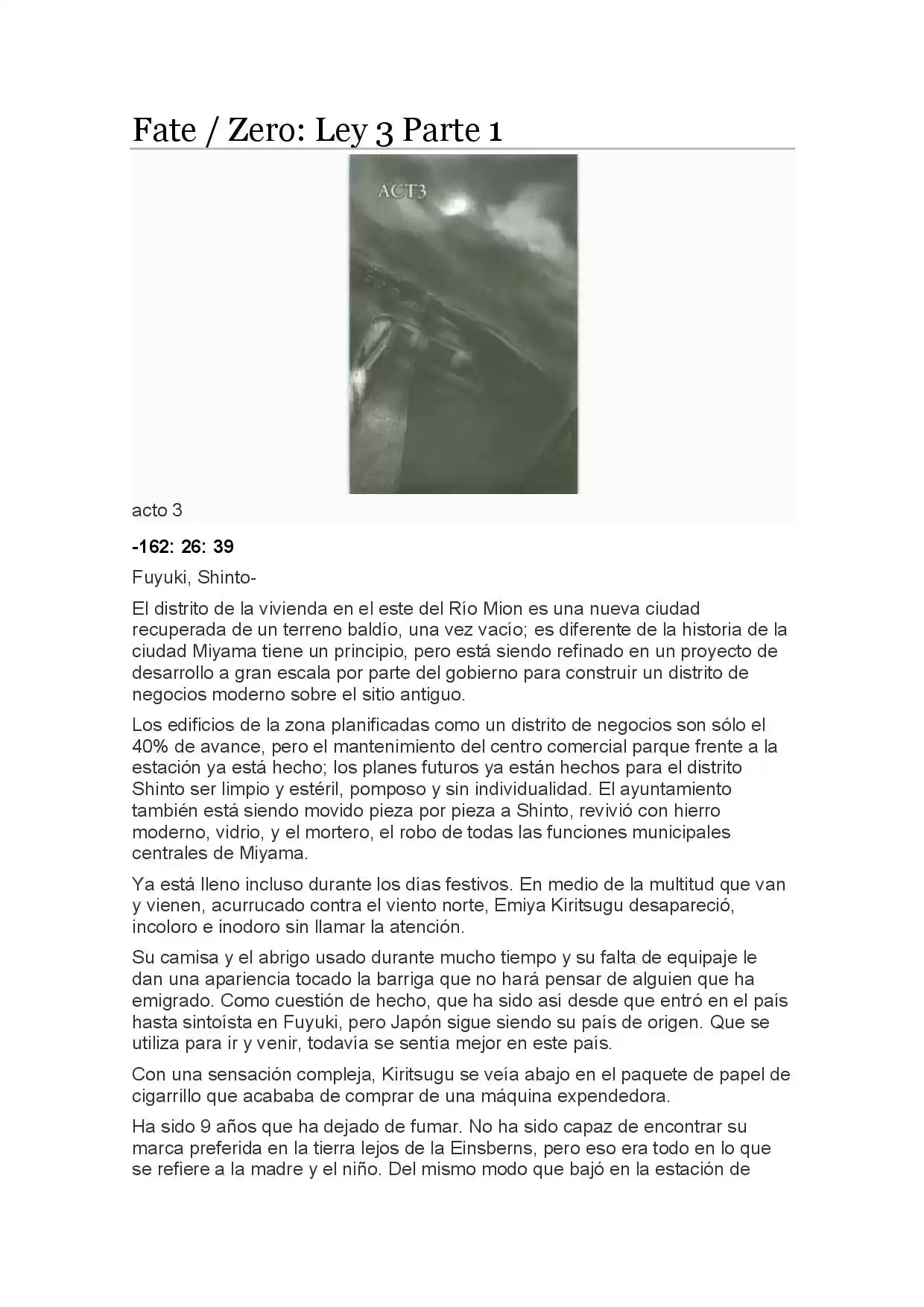 Fate Zero Novela capítulo 13, página 1