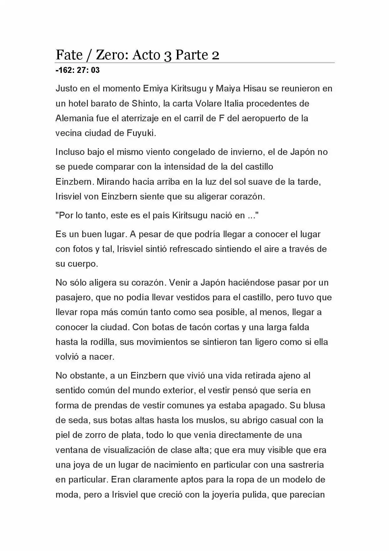 Fate Zero Novela capítulo 14, página 1
