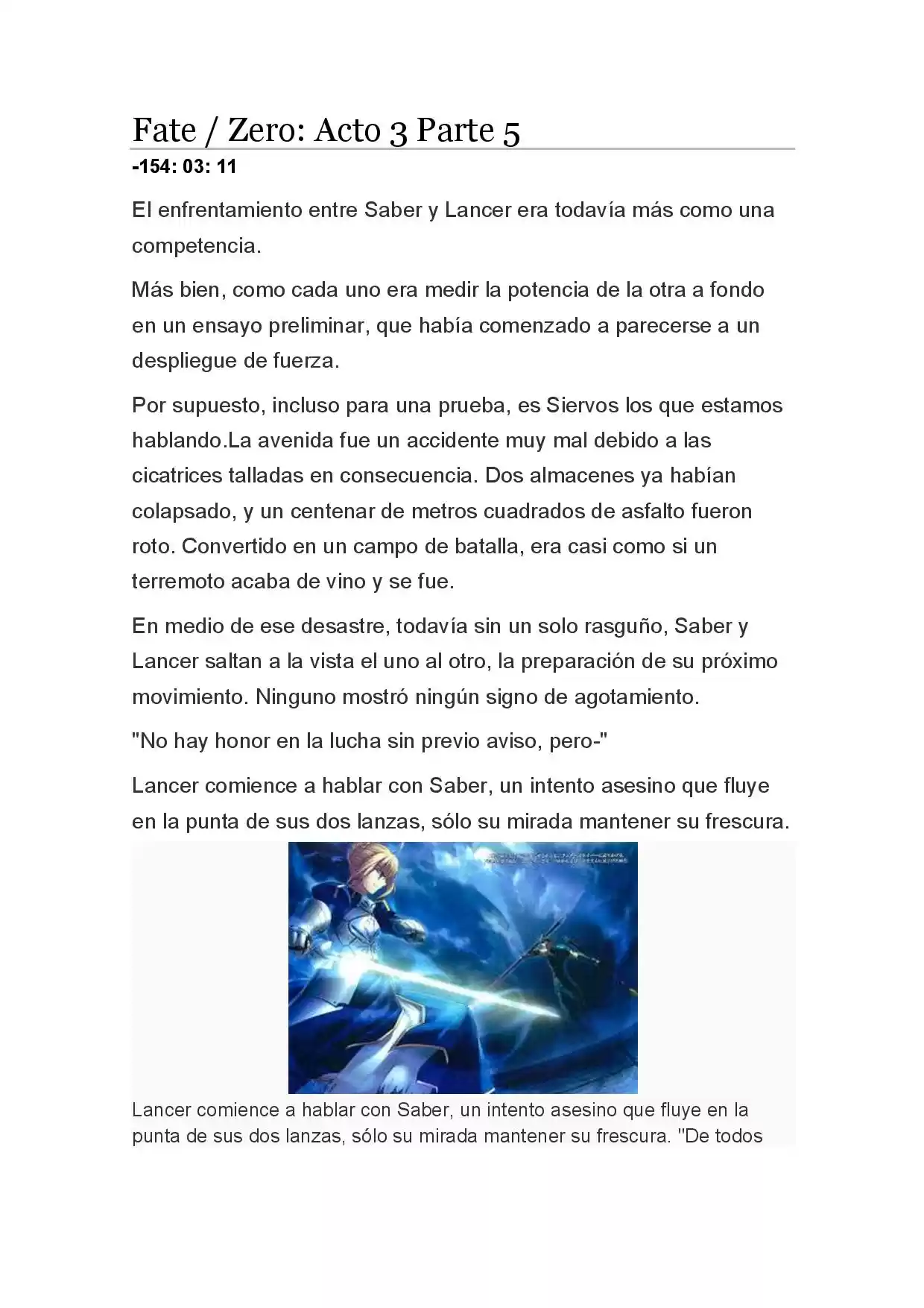 Fate Zero Novela capítulo 17, página 1