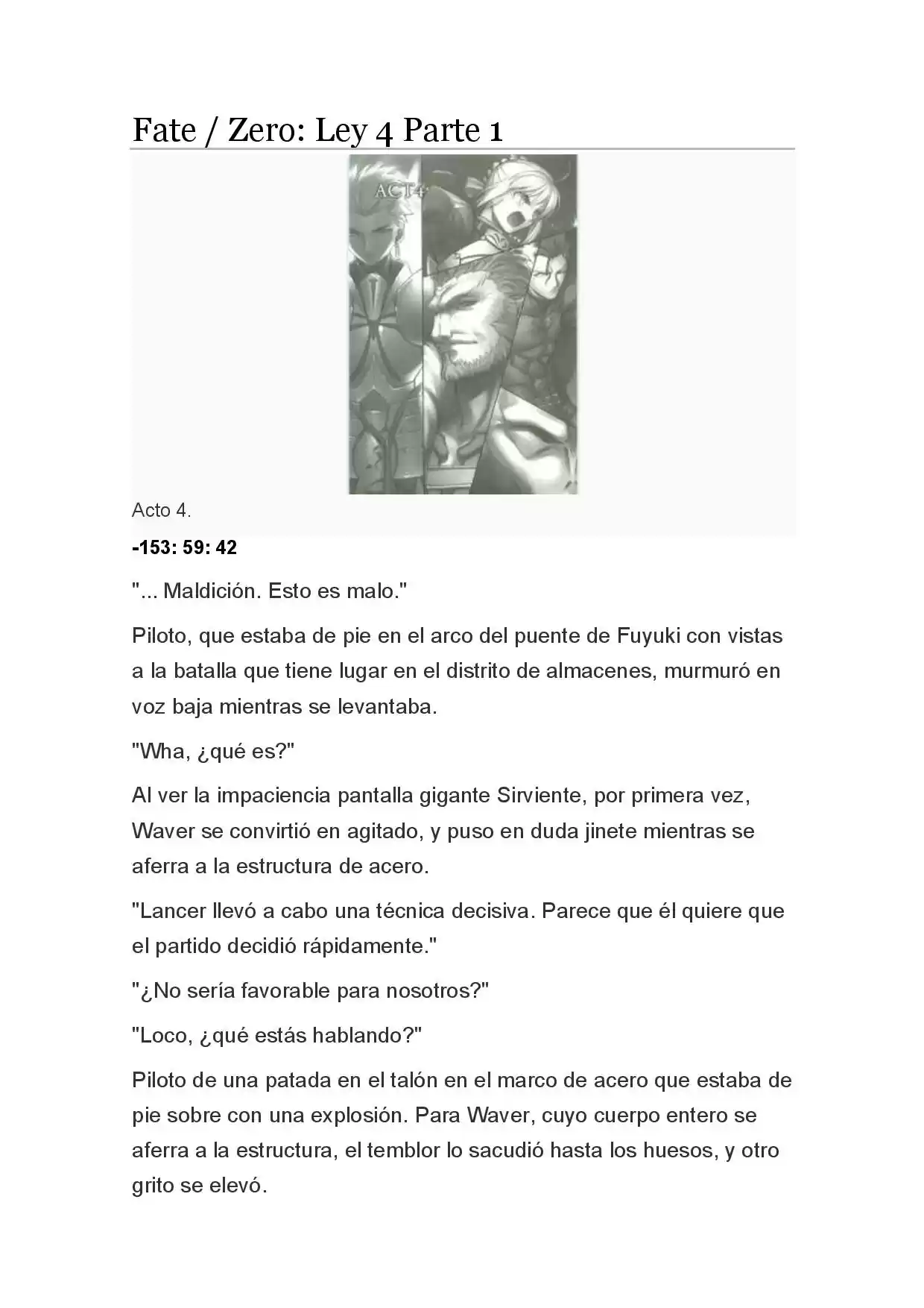 Fate Zero Novela capítulo 18, página 1