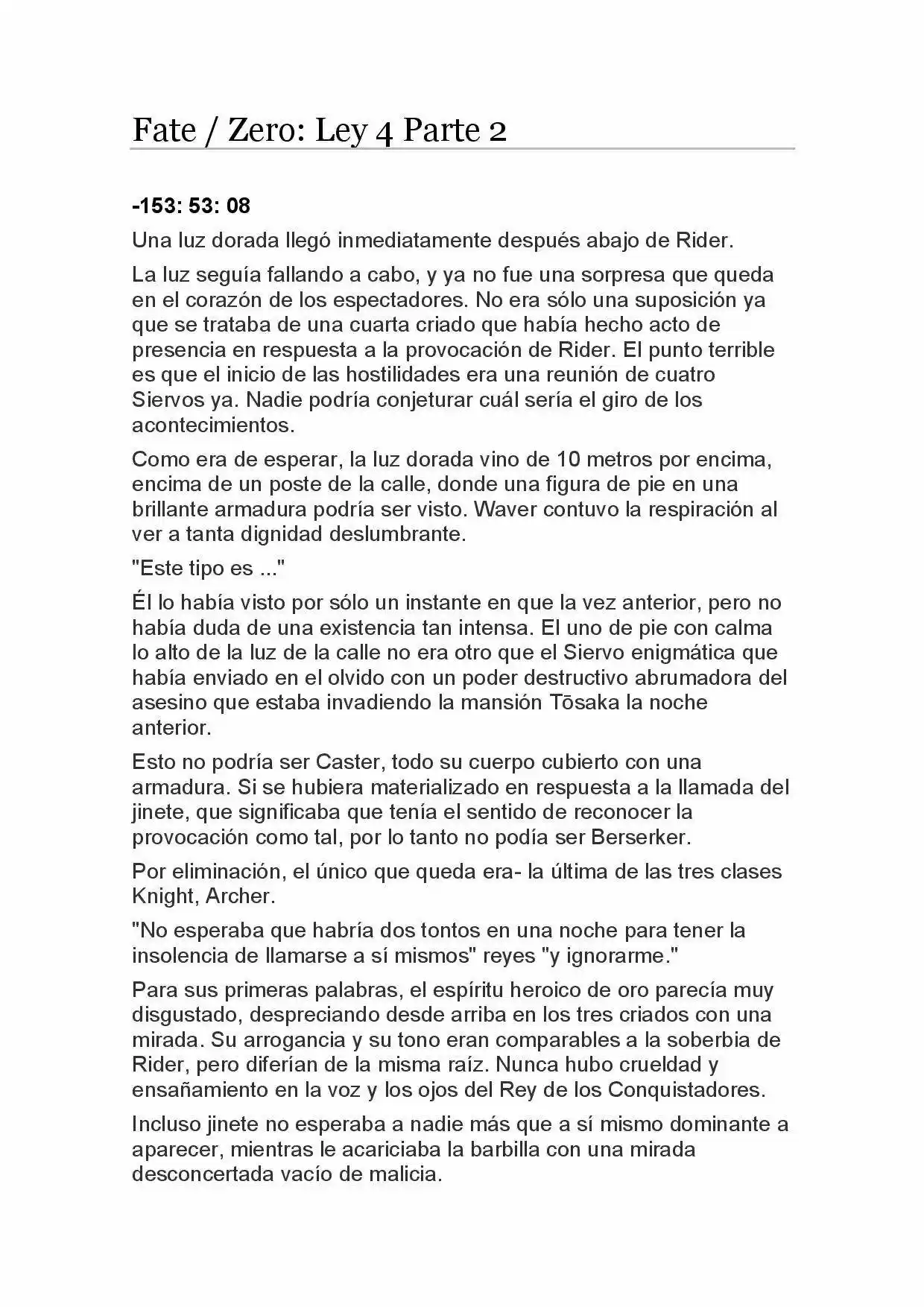 Fate Zero Novela capítulo 19, página 1