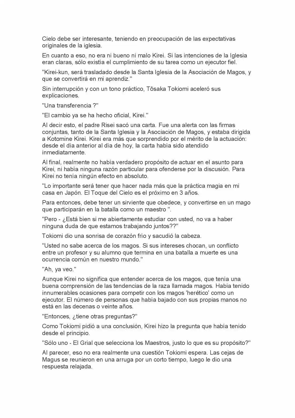 Fate Zero Novela capítulo 2, página 6