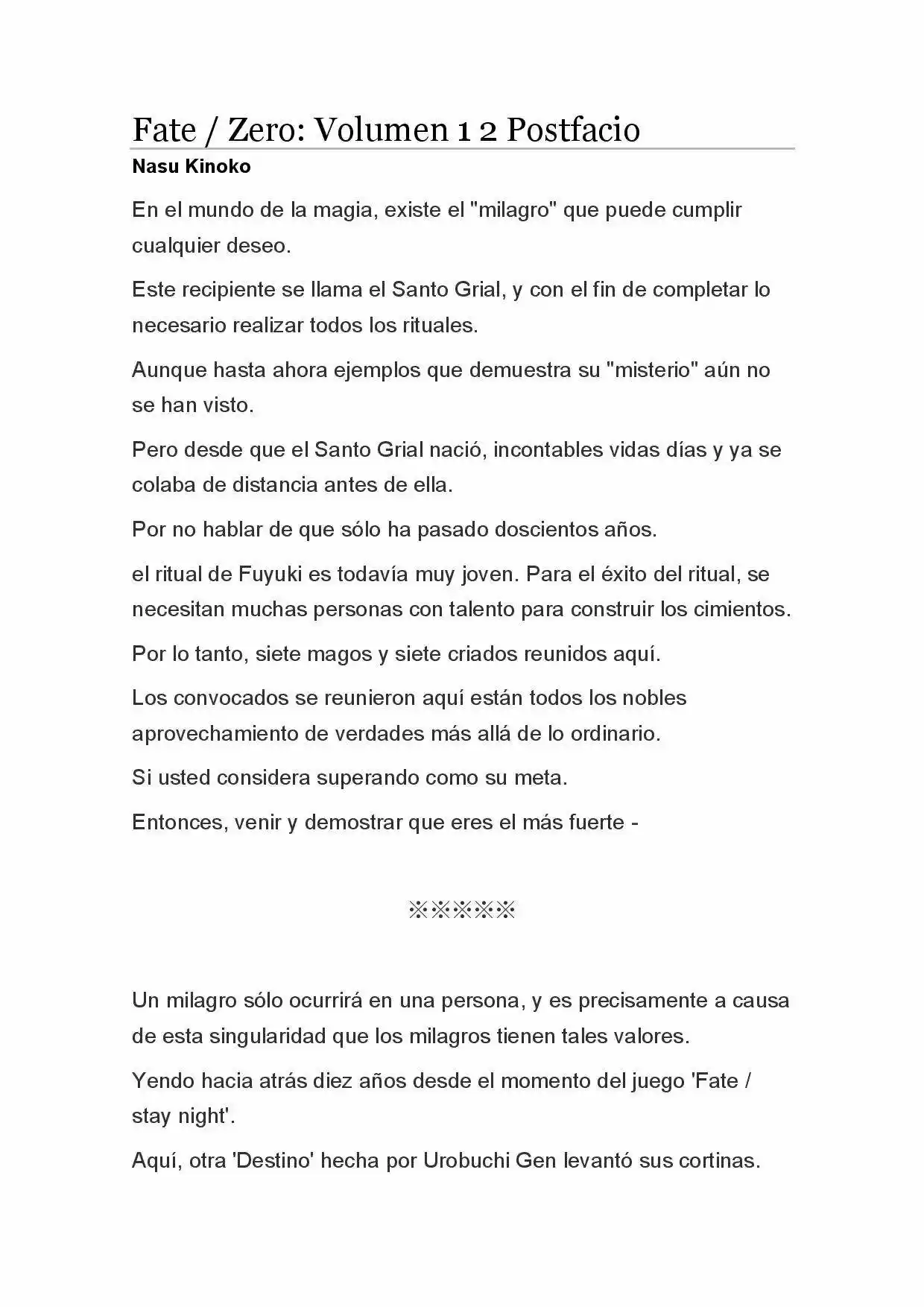 Fate Zero Novela capítulo 23, página 1