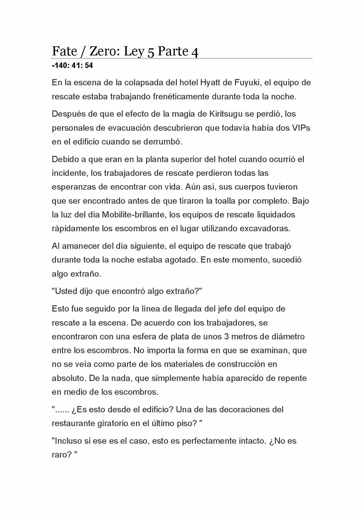 Fate Zero Novela capítulo 27, página 1