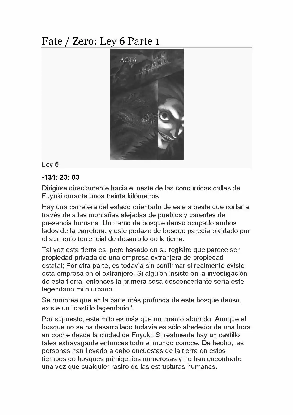 Fate Zero Novela capítulo 29, página 1