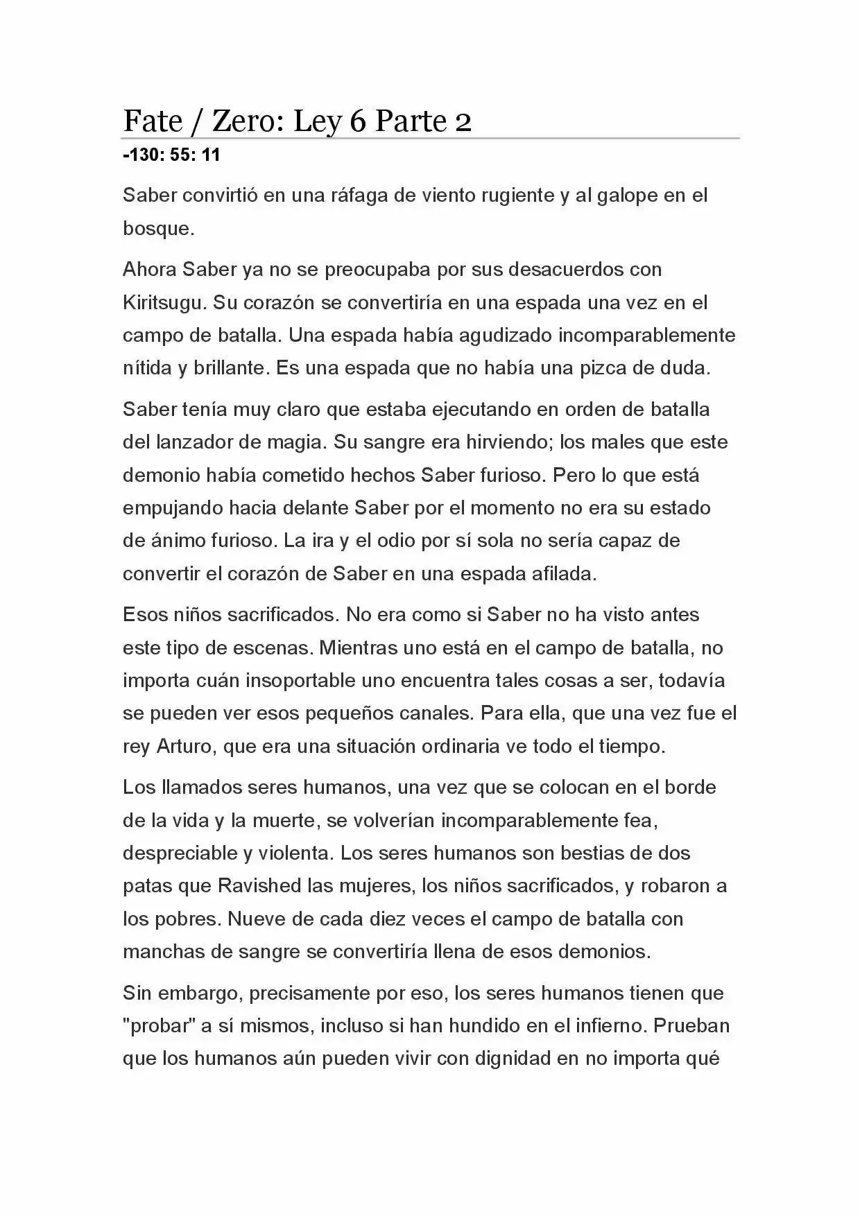 Fate Zero Novela capítulo 30, página 1