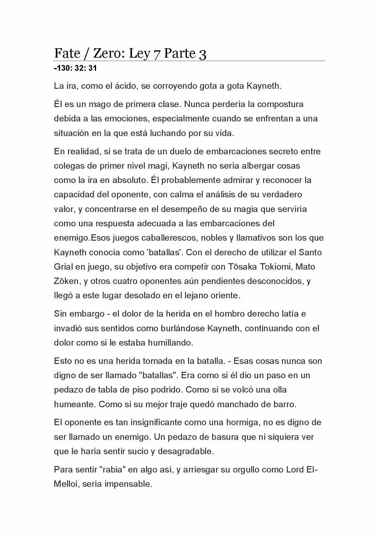 Fate Zero Novela capítulo 35, página 1