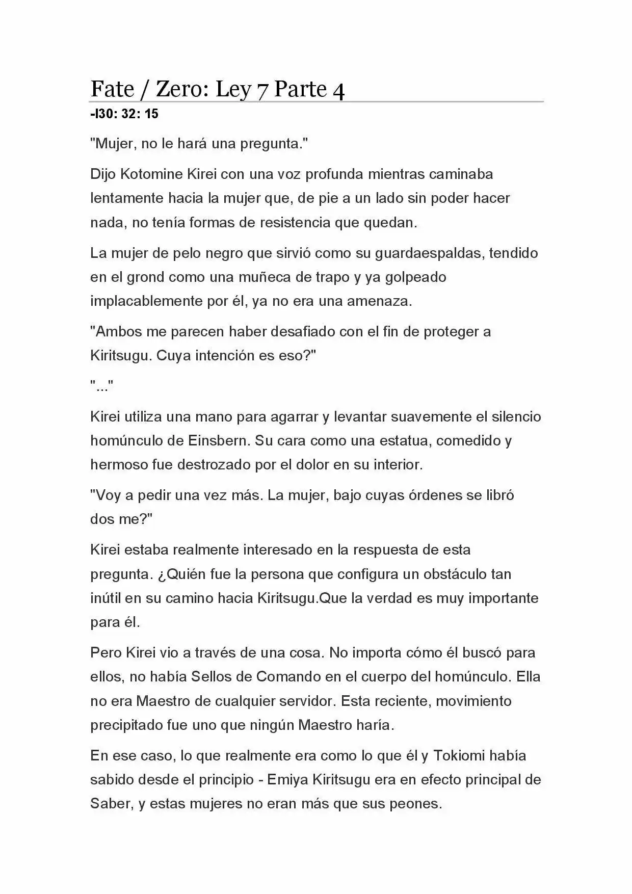 Fate Zero Novela capítulo 36, página 1