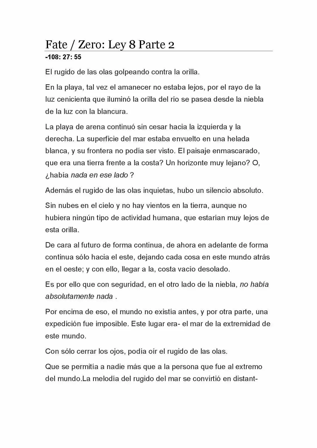 Fate Zero Novela capítulo 38, página 1
