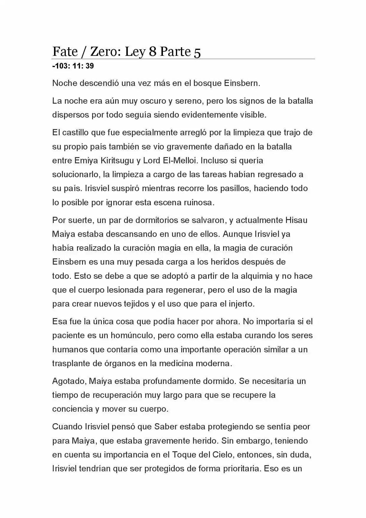 Fate Zero Novela capítulo 41, página 1