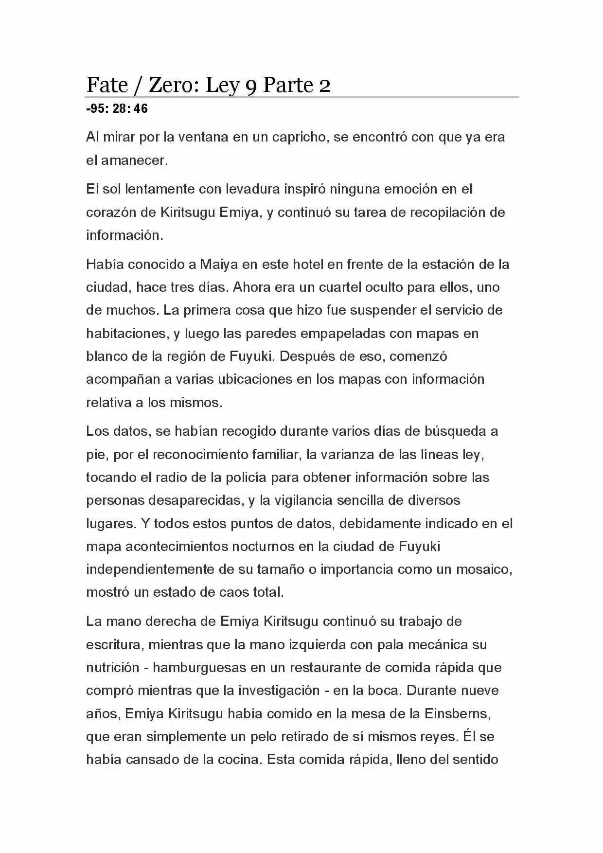 Fate Zero Novela capítulo 45, página 1
