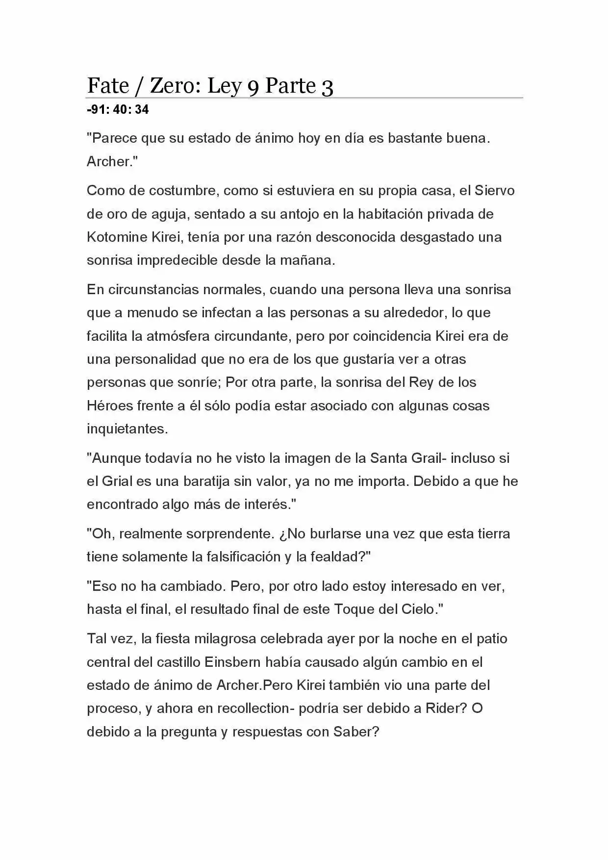Fate Zero Novela capítulo 46, página 1