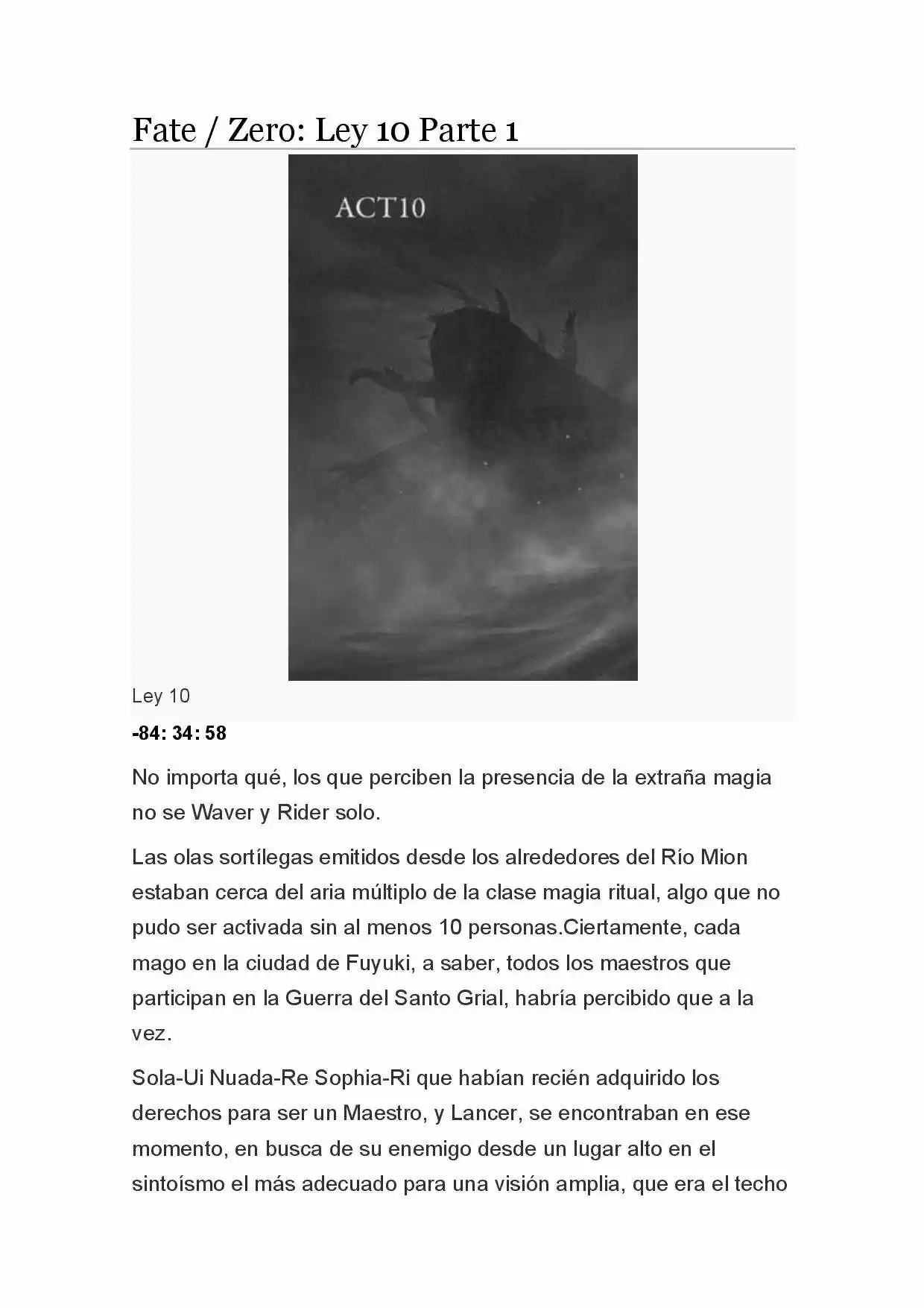 Fate Zero Novela capítulo 49, página 1