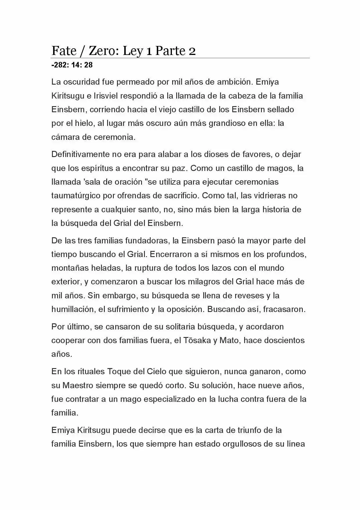 Fate Zero Novela capítulo 5, página 1