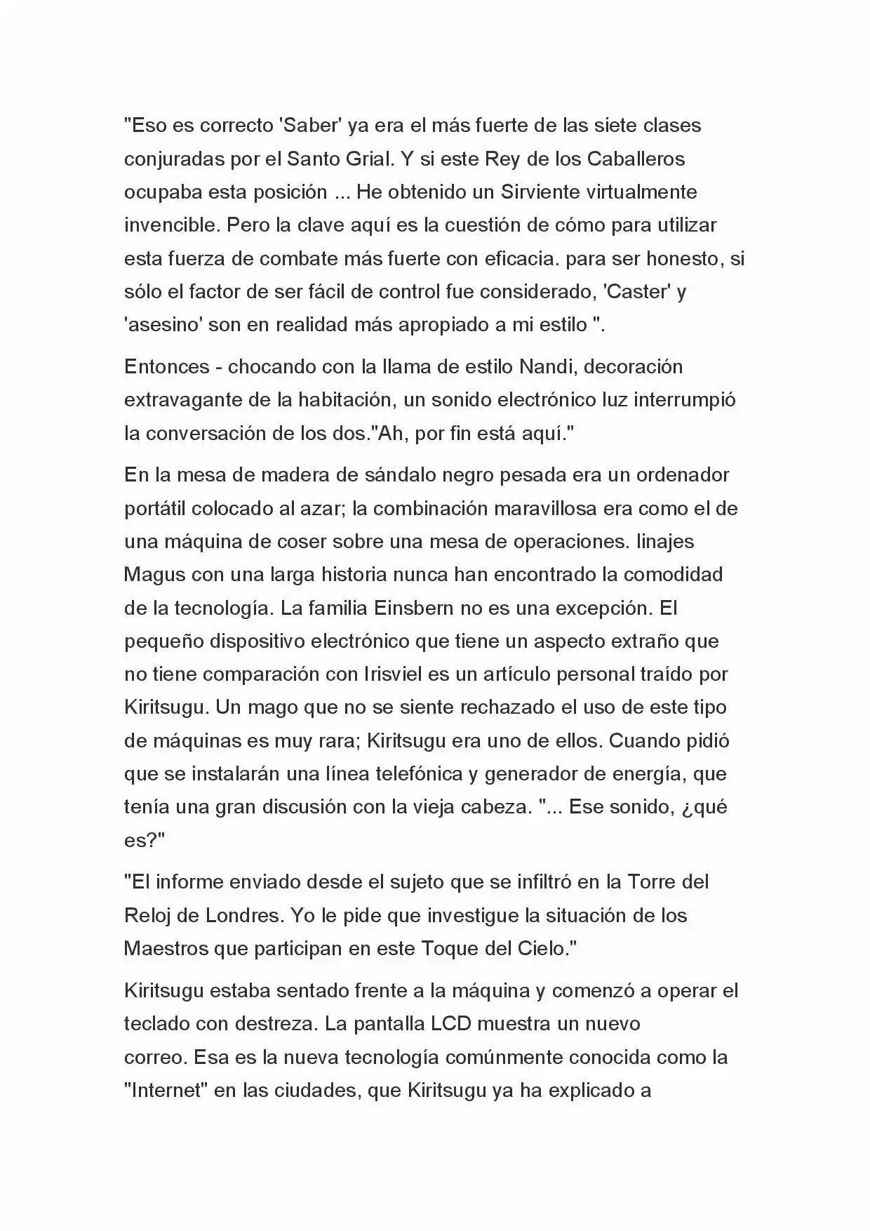 Fate Zero Novela capítulo 5, página 8