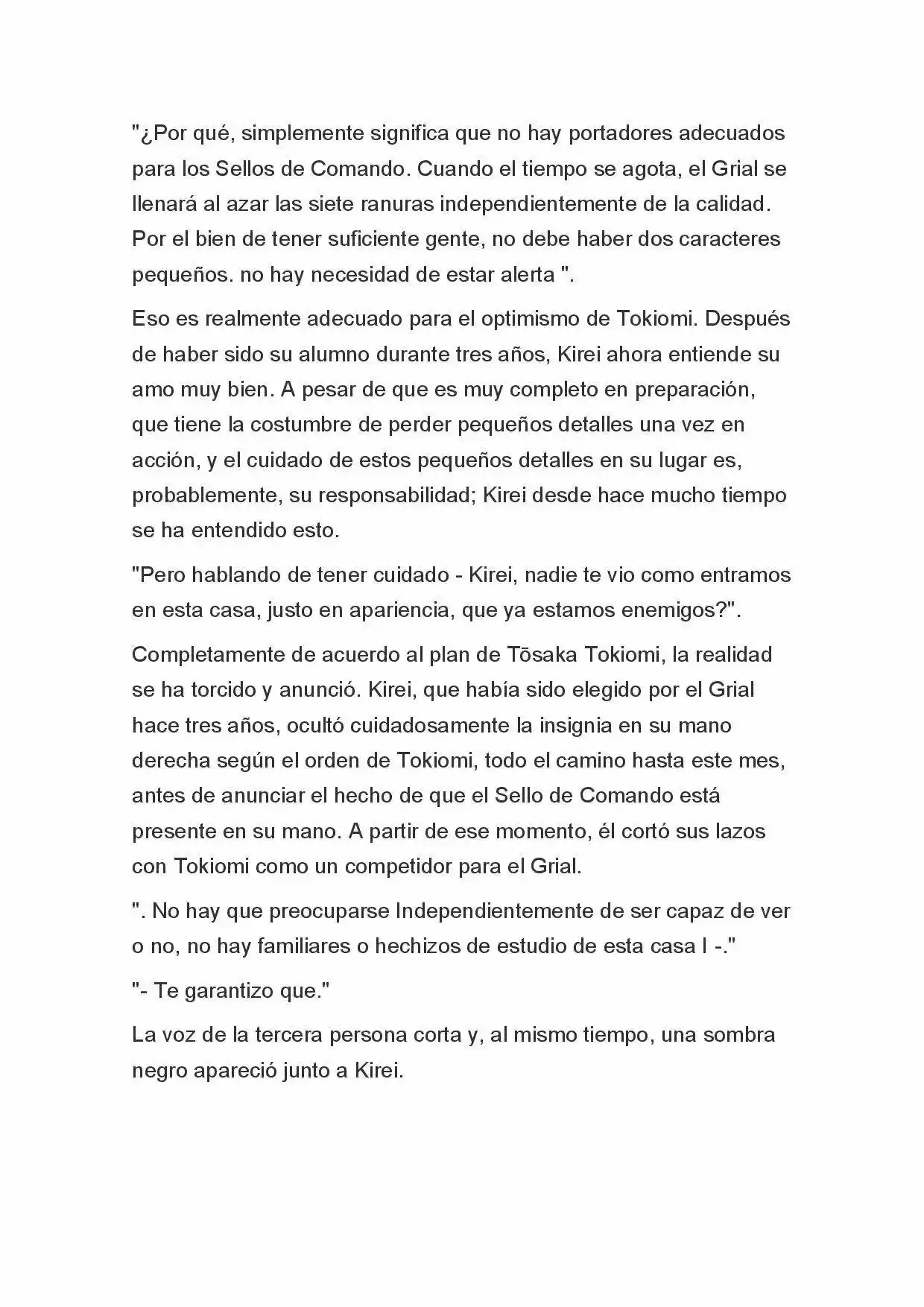 Fate Zero Novela capítulo 6, página 3