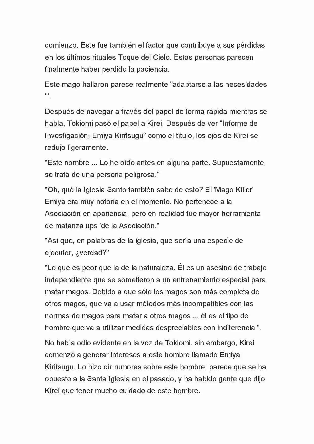Fate Zero Novela capítulo 6, página 8