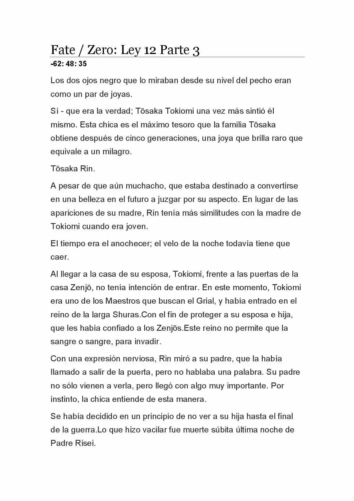 Fate Zero Novela capítulo 60, página 1
