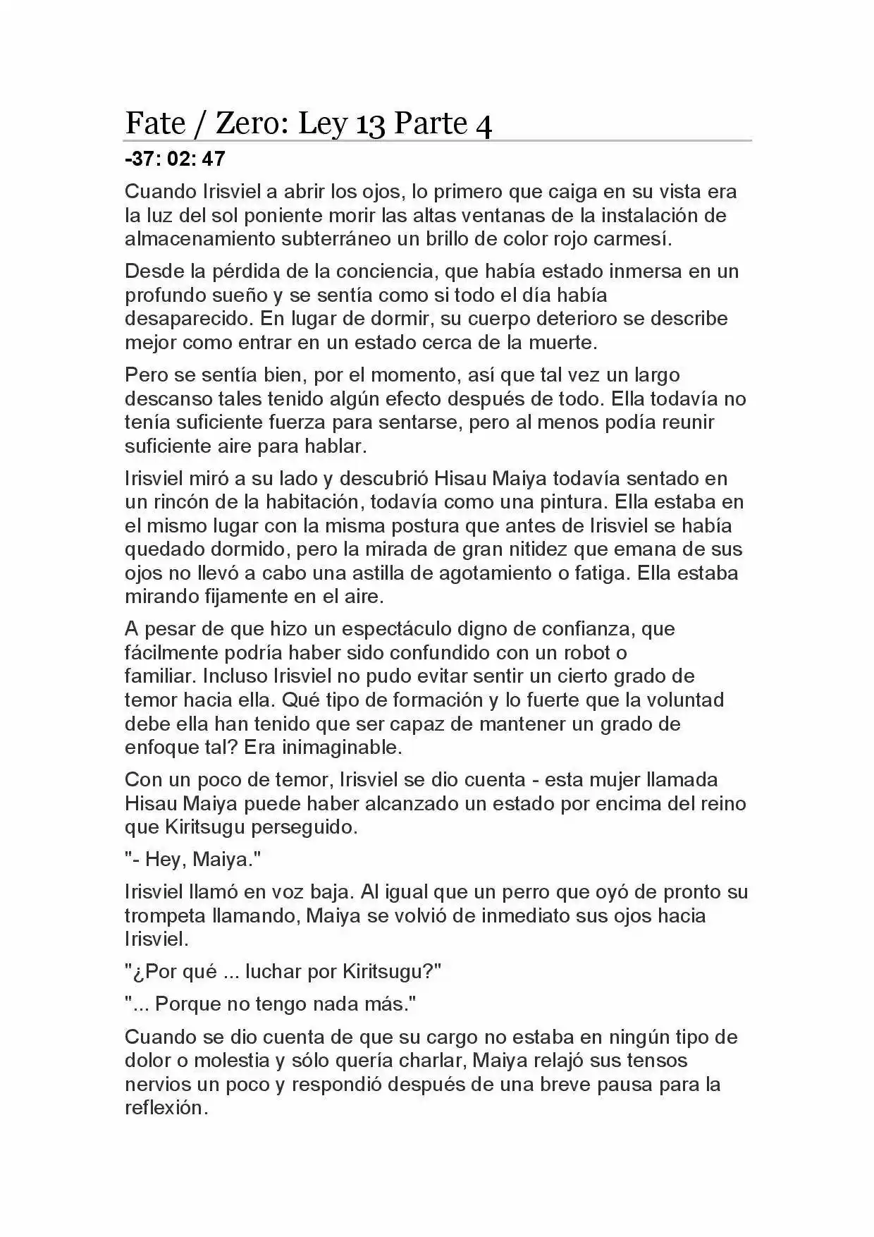 Fate Zero Novela capítulo 67, página 1