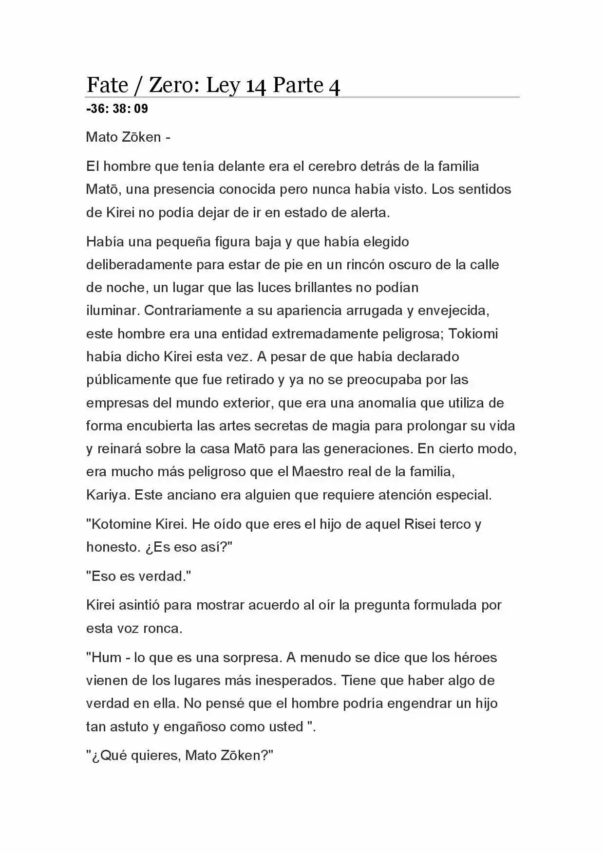 Fate Zero Novela capítulo 71, página 1