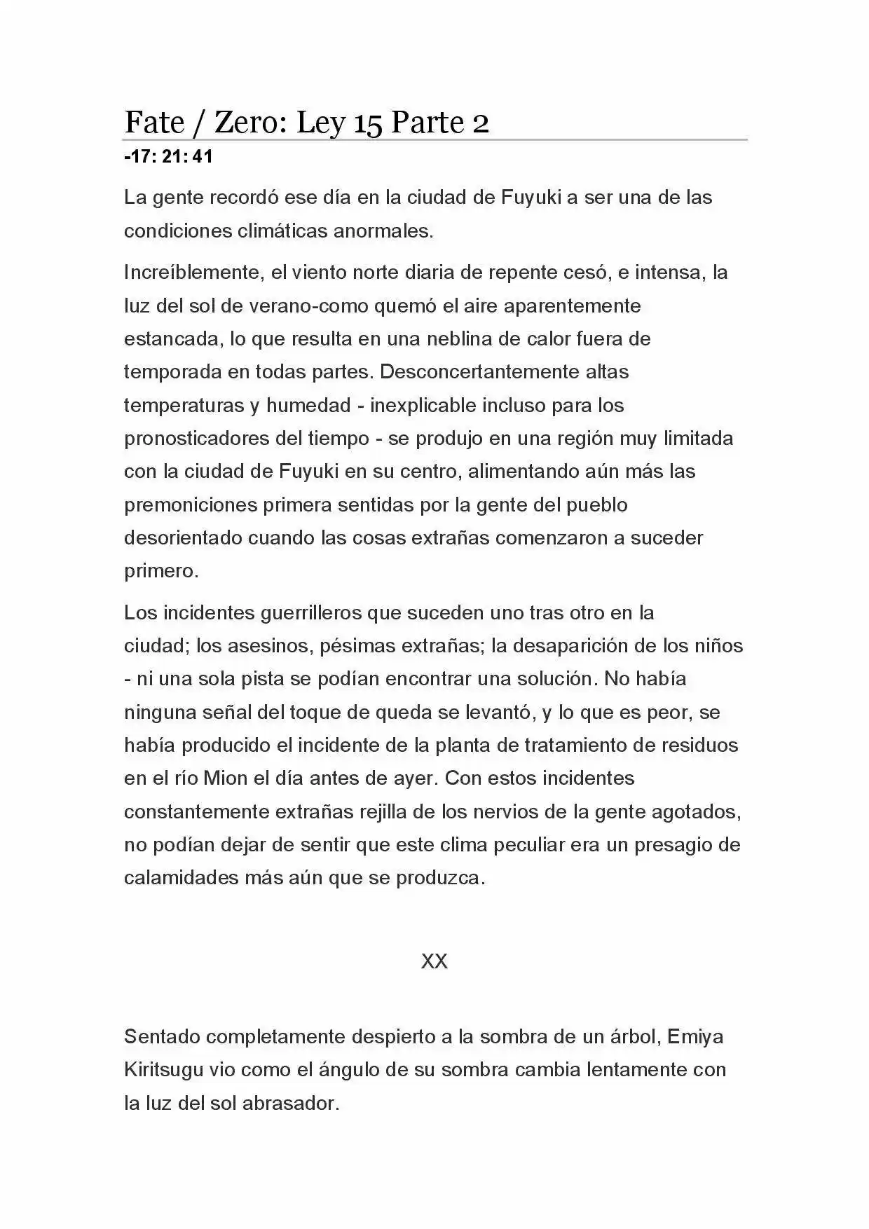 Fate Zero Novela capítulo 74, página 1