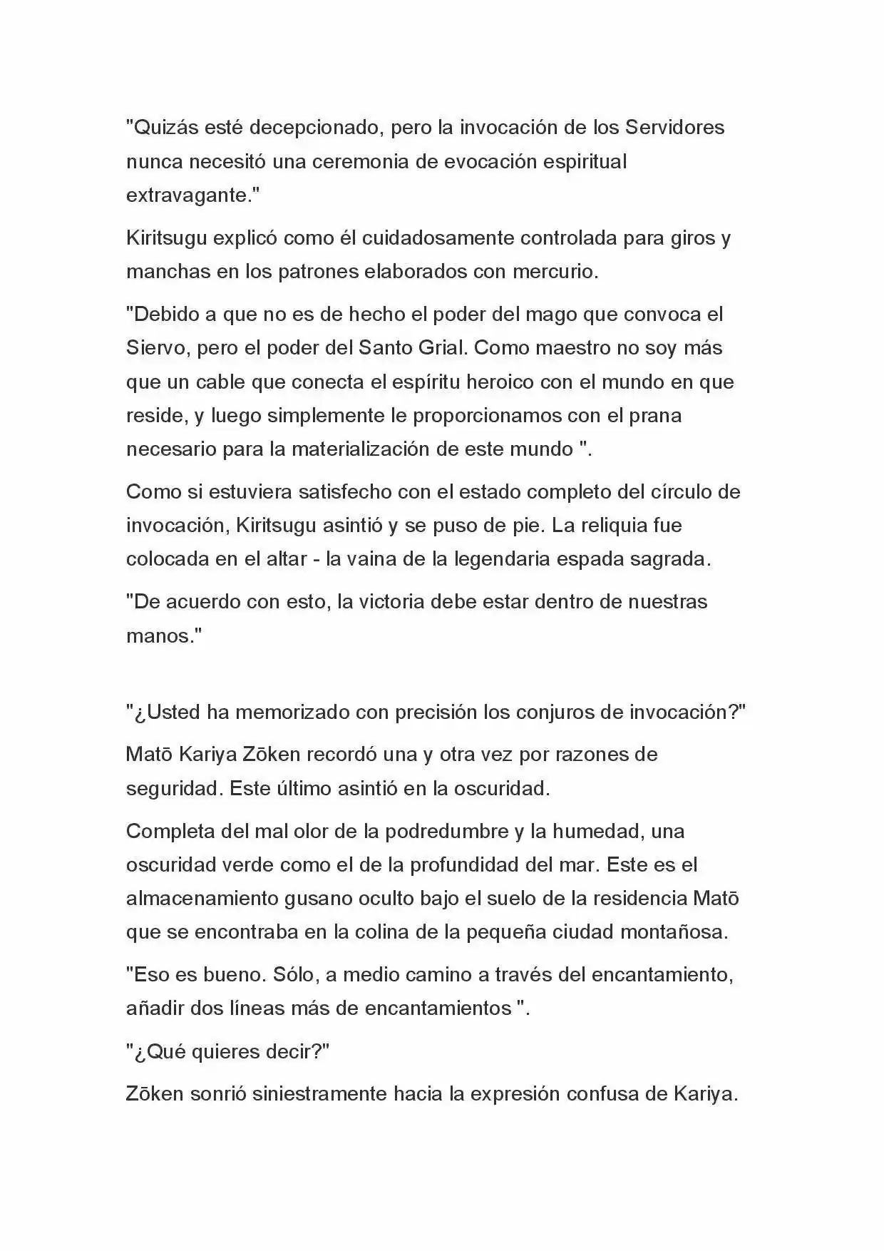 Fate Zero Novela capítulo 8, página 3