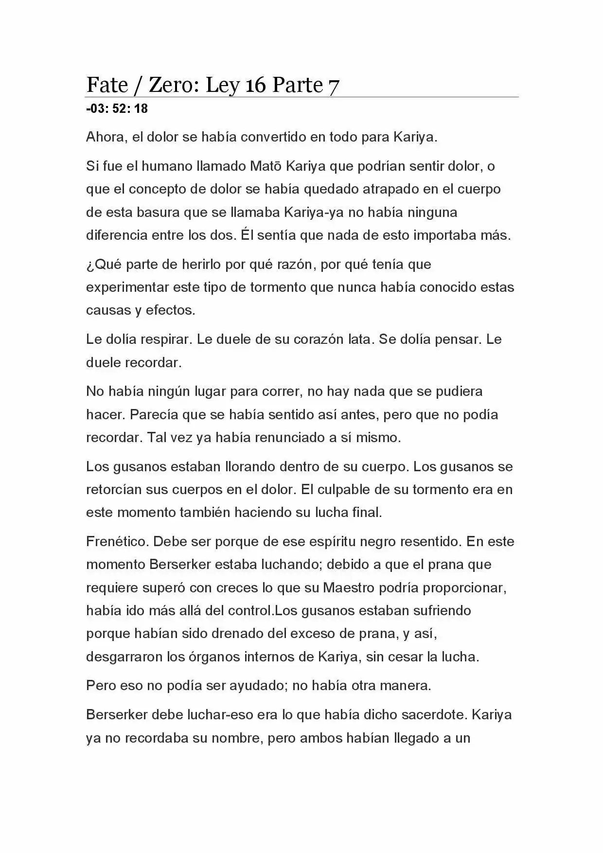Fate Zero Novela capítulo 84, página 1