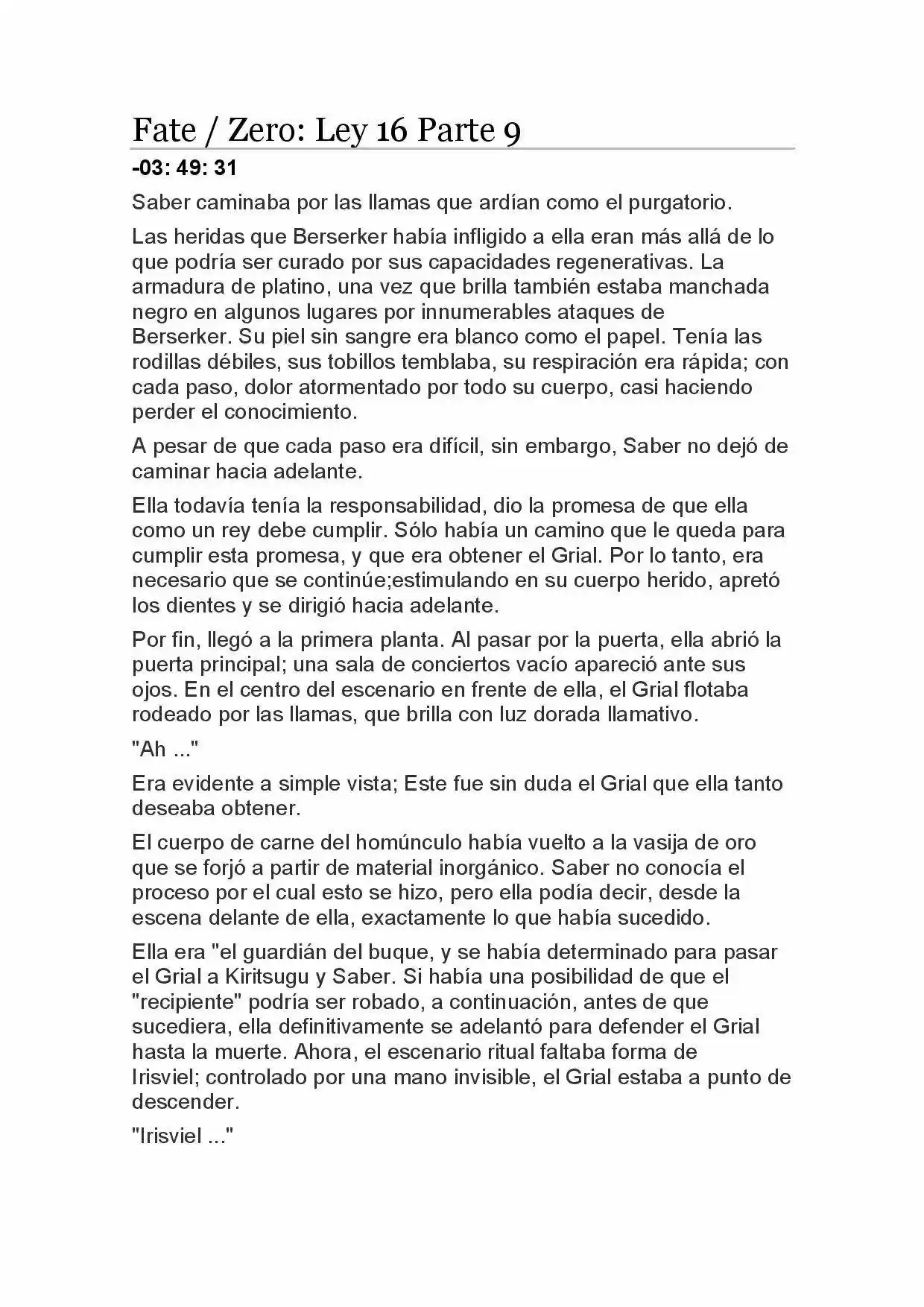Fate Zero Novela capítulo 86, página 1
