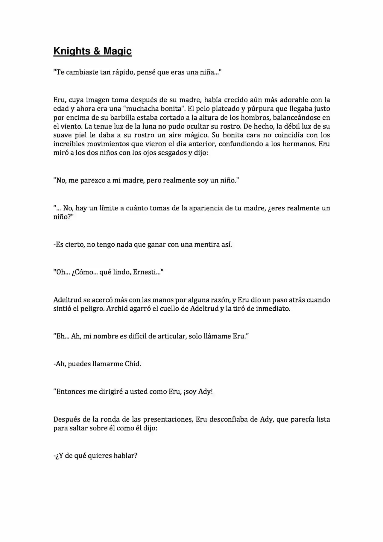 Knights & Magic (Novela) capítulo 2, página 9