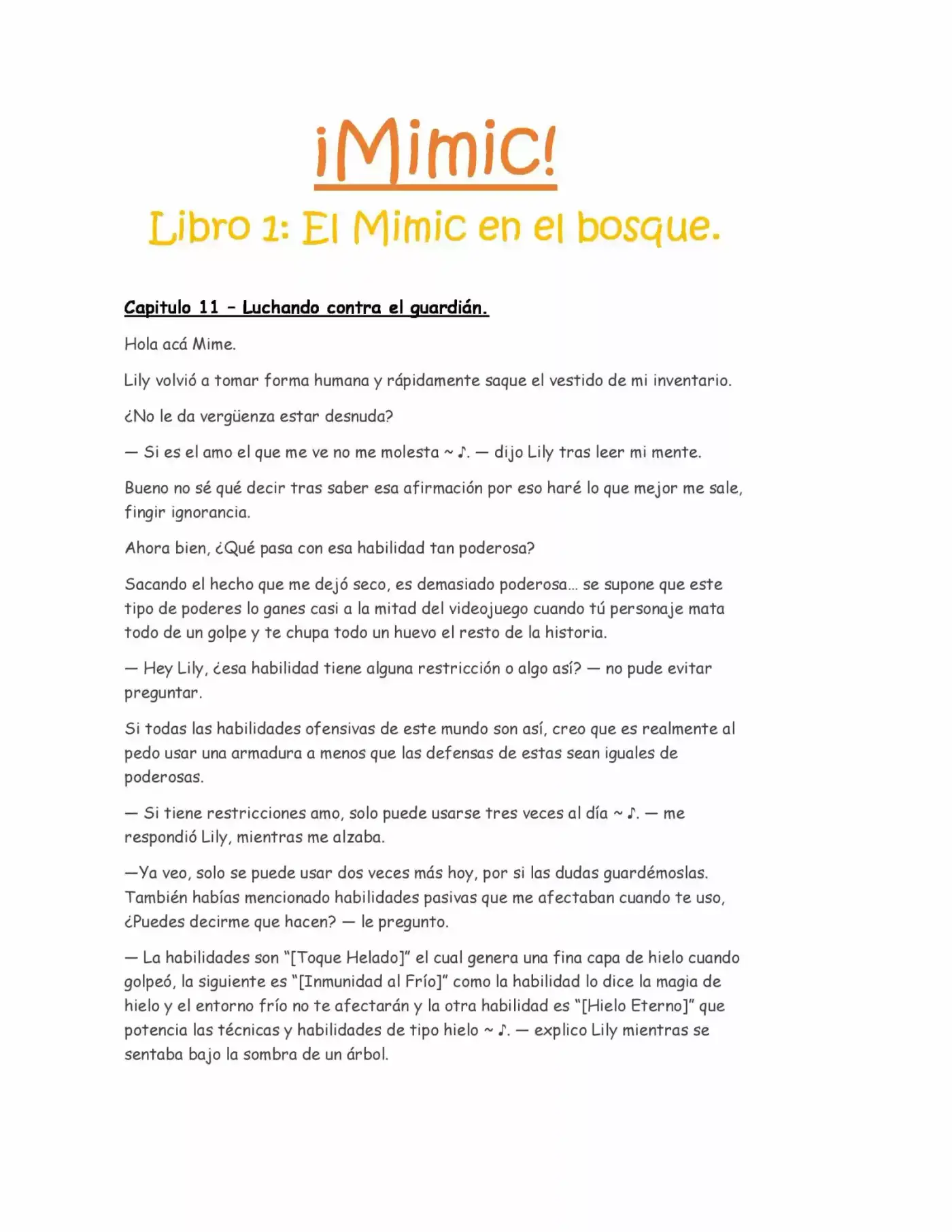 ¡Mimic! capítulo 11, página 1