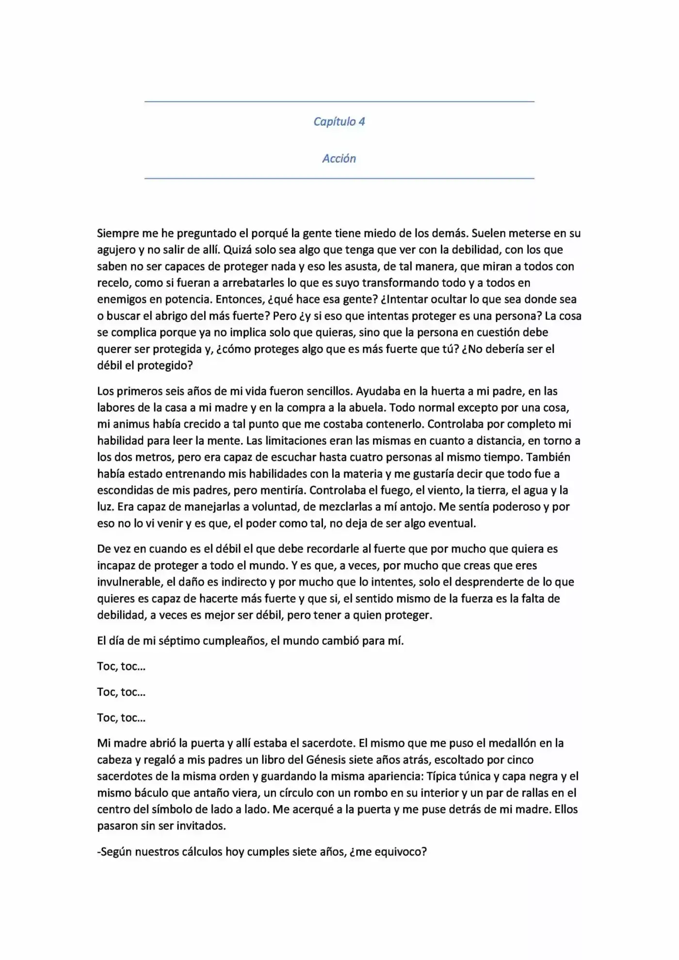 Ocho Elementos capítulo 4, página 1
