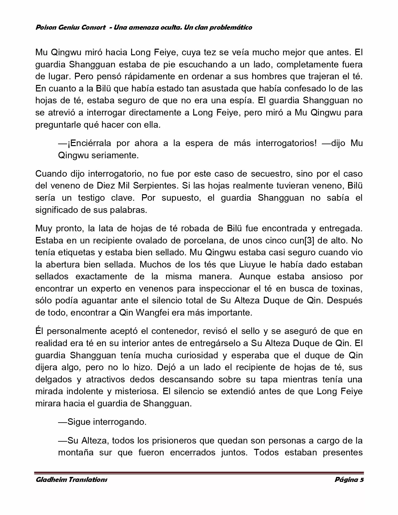 Poison Genious Consort (Novela) capítulo 113, página 5